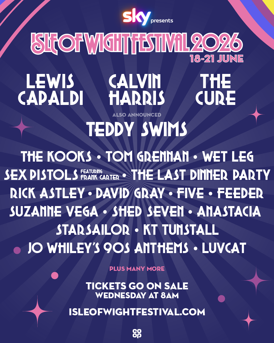 Isle of Wight Festival 2026 lineup poster